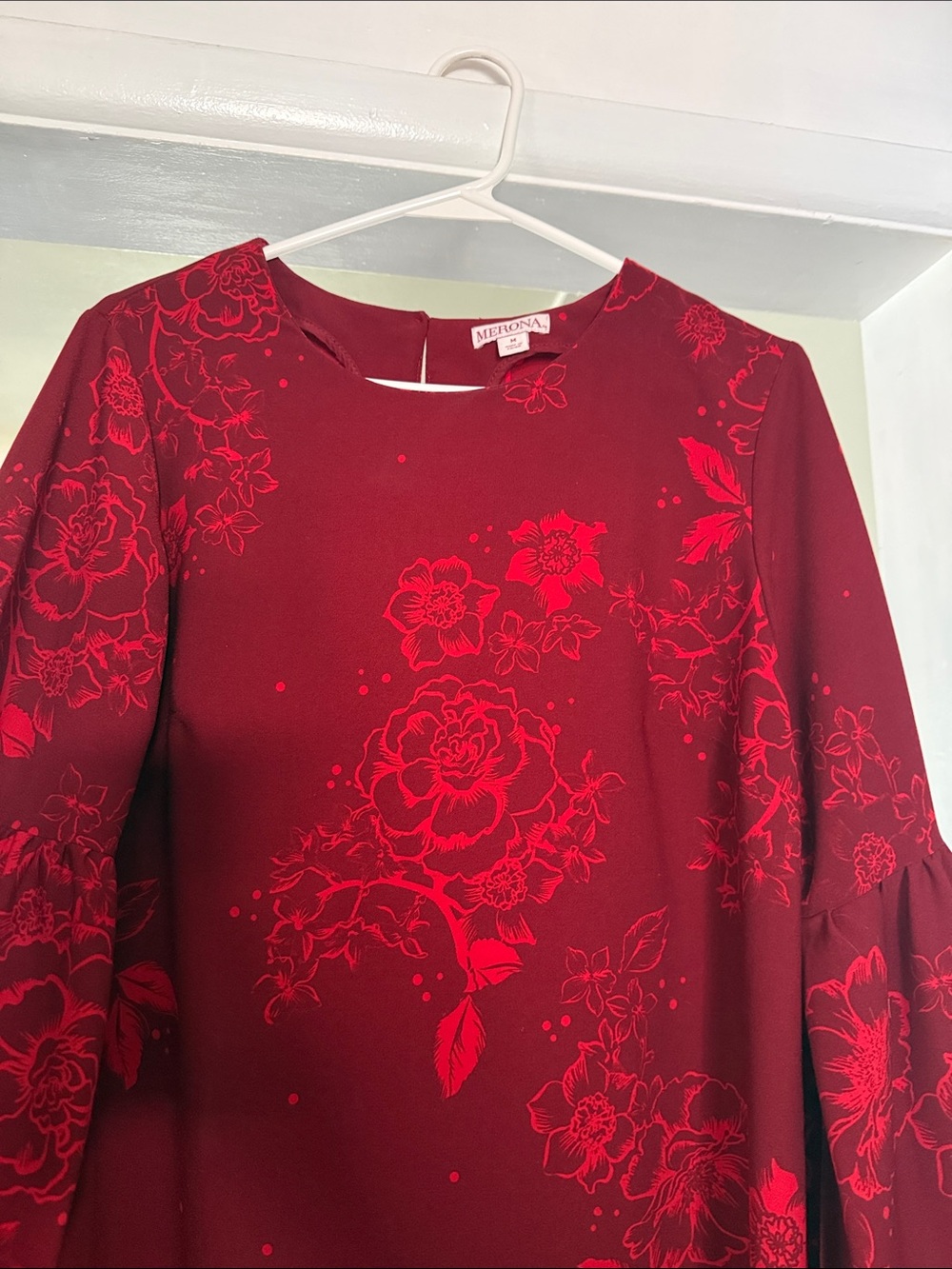 Merona Red Floral Swing Dress - Picture 2 of 4